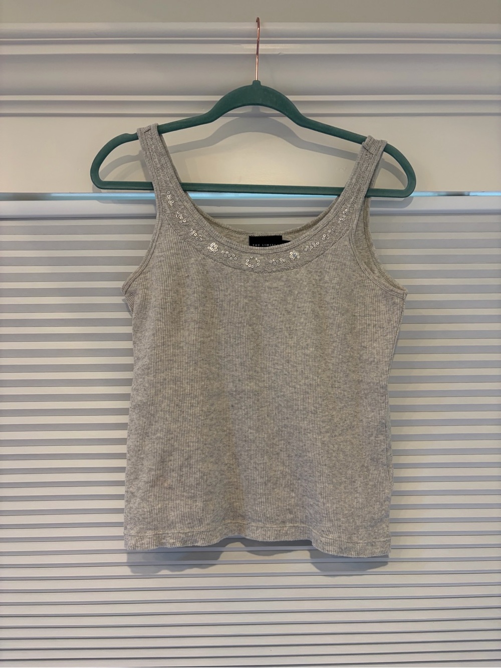 The limited grey sequin tank top